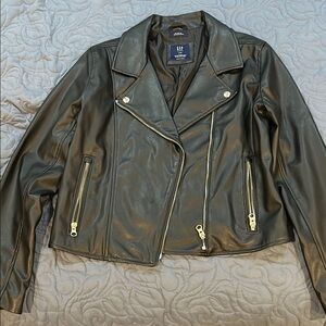 GAP Women's Black Faux Leather Jacket
